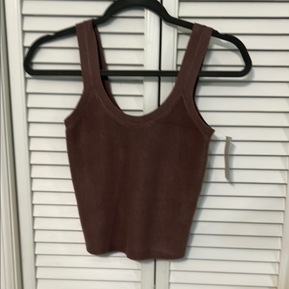 Abercrombie & Fitch Women's Brown Ribbed Tank sweater Top xs